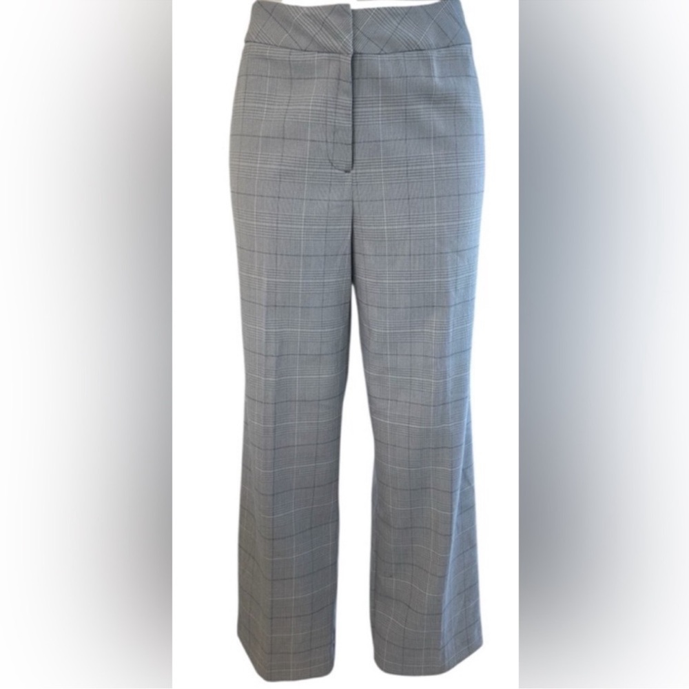 Kim Rogers Gray Plaid Women's High rise Loose Leg Dress Pants